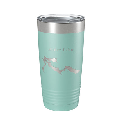 Alder Lake Map Tumbler Travel Mug Insulated Laser Engraved Coffee Cup Washington 20 oz-12