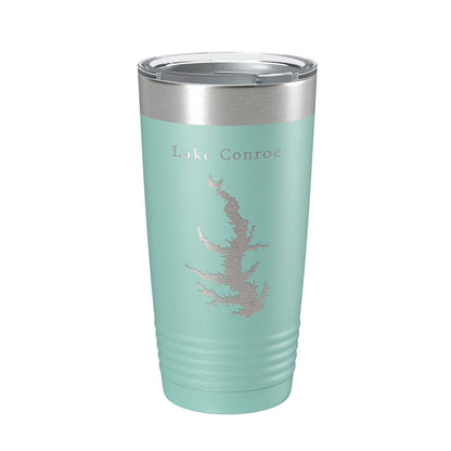 Lake Conroe Map Tumbler Travel Mug Insulated Laser Engraved Coffee Cup Texas 20 oz-12