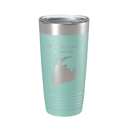 Merrill Creek Reservoir Tumbler Lake Map Travel Mug Insulated Laser Engraved Coffee Cup New Jersey 20 oz-12