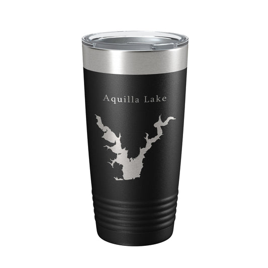 Aquilla Lake Map Tumbler Travel Mug Insulated Laser Engraved Coffee Cup Texas 20 oz-0