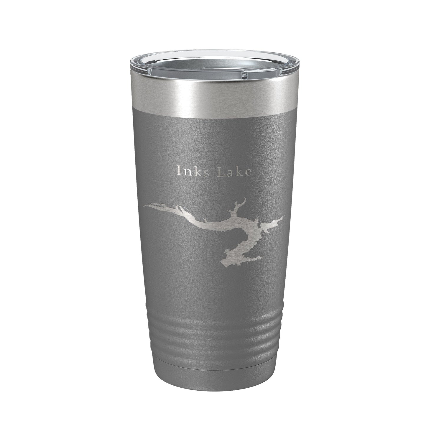 Inks Lake Map Tumbler Travel Mug Insulated Laser Engraved Coffee Cup Texas 20 oz-16