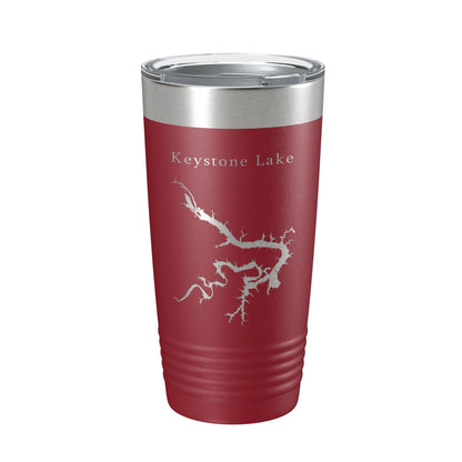 Keystone Lake Map Tumbler Travel Mug Insulated Laser Engraved Coffee Cup Oklahoma 20 oz-18