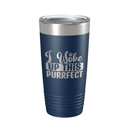 I Woke Up This Purrfect Tumbler Travel Mug Funny Cat Lover Gift Insulated Laser Engraved Coffee Cup 20 oz-2