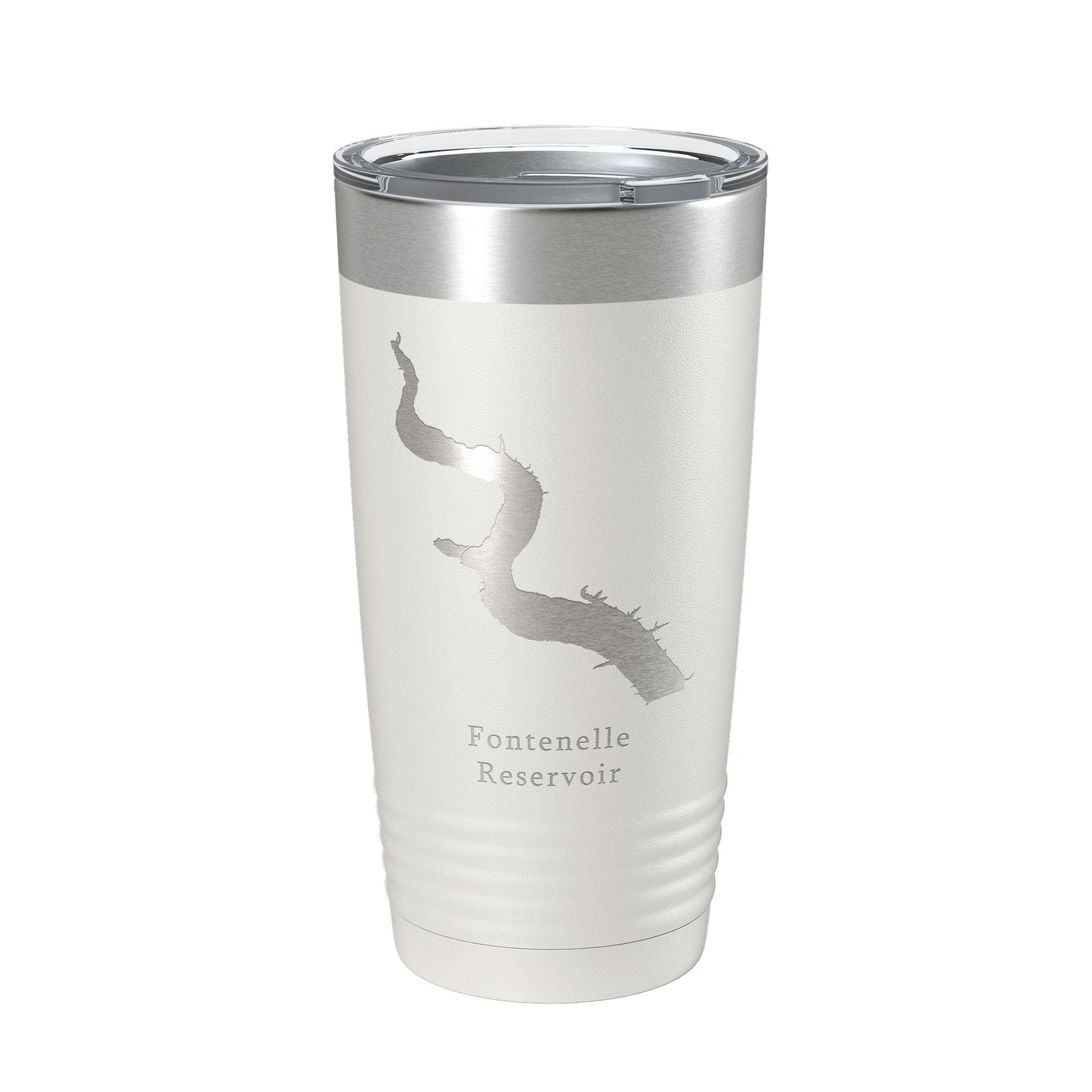 Fontenelle Reservoir Tumbler Lake Map Travel Mug Insulated Laser Engraved Coffee Cup Wyoming 20 oz-1