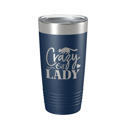 Crazy Cat Lady Tumbler Travel Mug Funny Cat Lover Gift Insulated Laser Engraved Coffee Cup 20 oz-8