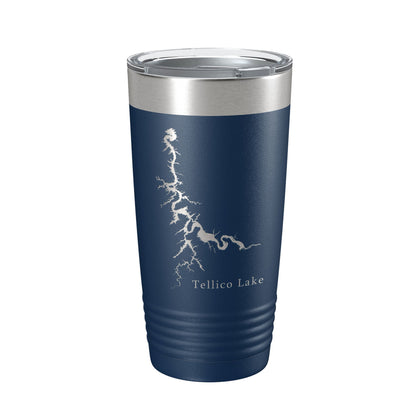 Tellico Lake Map Tumbler Travel Mug Insulated Laser Engraved Coffee Cup Tennessee 20 oz-2