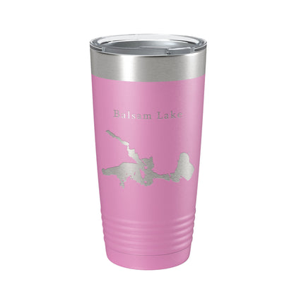 Balsam Lake Map Tumbler Travel Mug Insulated Laser Engraved Coffee Cup Wisconsin 20 oz-14