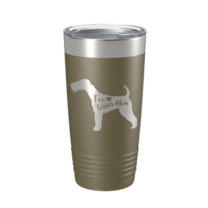 Fox Terrier Mom Tumbler Dog Travel Mug Gift Insulated Laser Engraved Coffee Cup 20 oz-21
