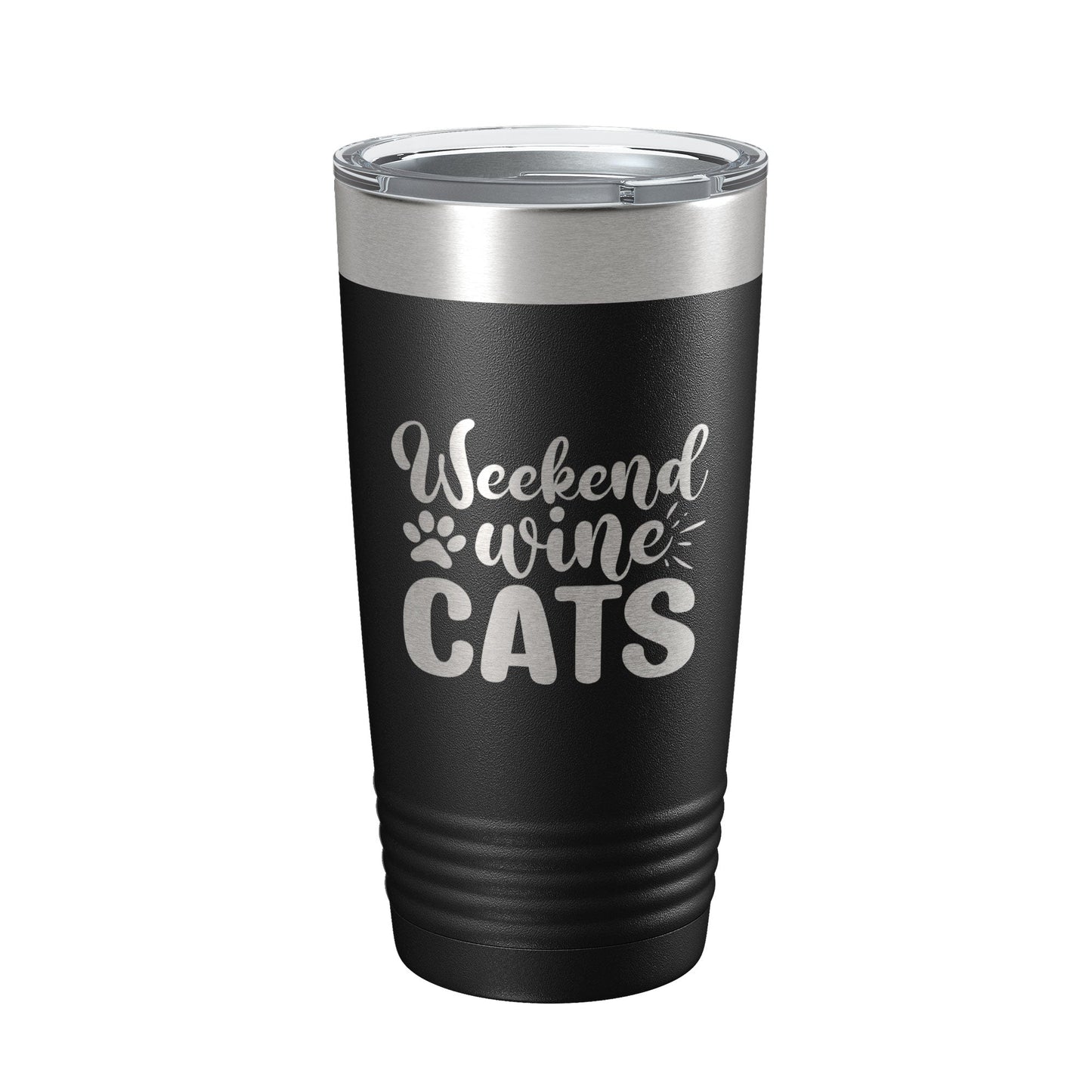Weekend Wine Cats Tumbler Travel Mug Funny Cat Lover Gift Insulated Laser Engraved Coffee Cup 20 oz-5