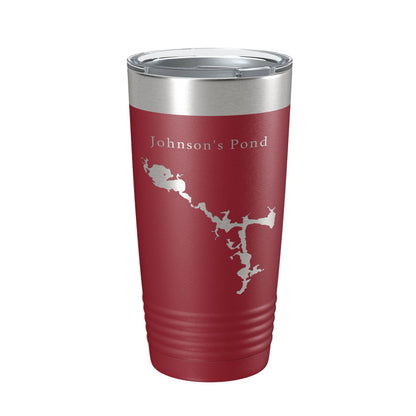 Johnson's Pond Tumbler Lake Map Travel Mug Insulated Laser Engraved Coffee Cup Rhode Island 20 oz-18