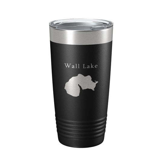 Wall Lake Map Tumbler Travel Mug Insulated Laser Engraved Coffee Cup Michigan 20 oz-0