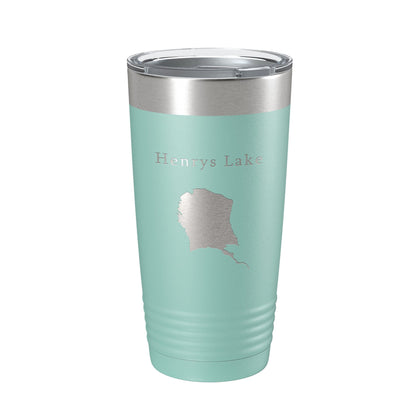 Henrys Lake Map Tumbler Travel Mug Insulated Laser Engraved Coffee Cup Idaho 20 oz-12