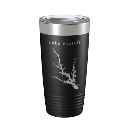 Lake Russell Map Tumbler Travel Mug Insulated Laser Engraved Coffee Cup Richard B. Georgia South Carolina 20 oz-0