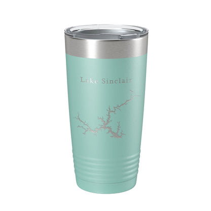 Lake Sinclair Map Tumbler Travel Mug Insulated Laser Engraved Coffee Cup Georgia 20 oz-12