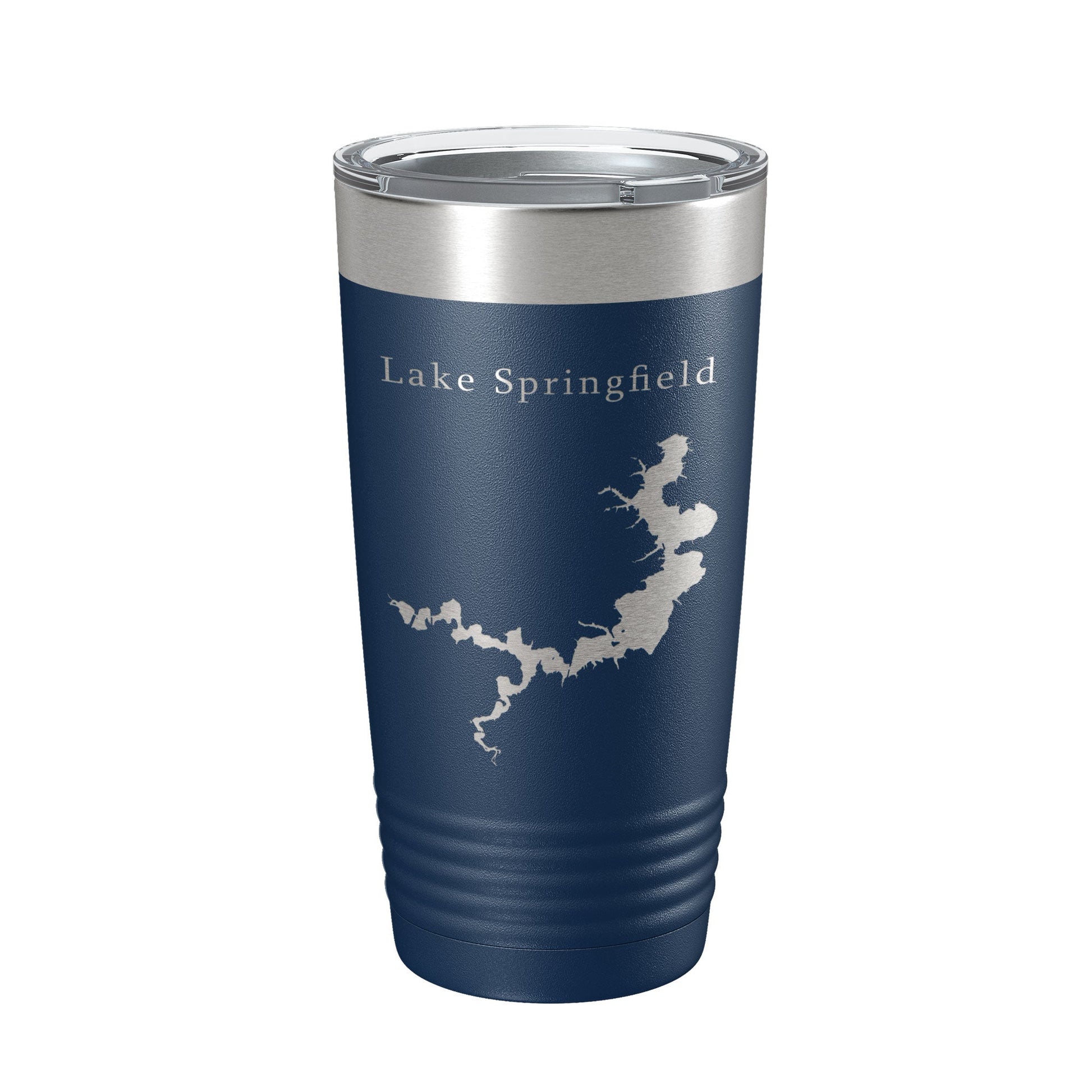 Lake Springfield Map Tumbler Travel Mug Insulated Laser Engraved Coffee Cup Illinois 20 oz-2