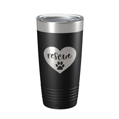 Rescue Dog Tumbler Love Heart Travel Mug Gift Insulated Laser Engraved Coffee Cup 20 oz-0