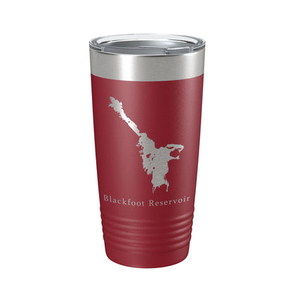 Blackfoot Reservoir Tumbler Lake Map Travel Mug Insulated Laser Engraved Coffee Cup Idaho 20 oz-18