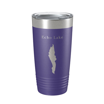 Echo Lake Map Tumbler Travel Mug Insulated Laser Engraved Coffee Cup Acadia Maine 20 oz-15