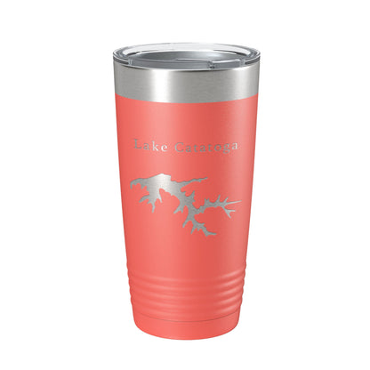 Lake Catatoga Map Tumbler Travel Mug Insulated Laser Engraved Coffee Cup Illinois 20 oz-20