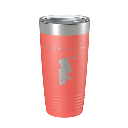 Lake Mendocino Map Tumbler Travel Mug Insulated Laser Engraved Coffee Cup California 20 oz-20