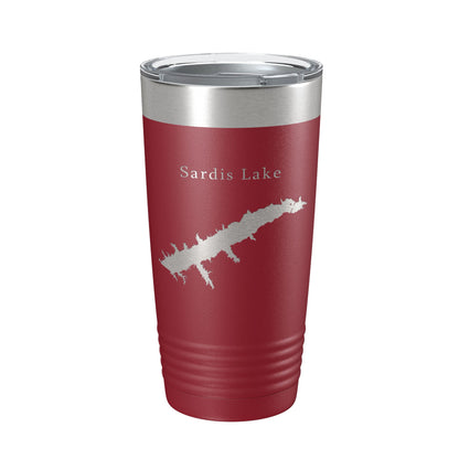 Sardis Lake Map Tumbler Travel Mug Insulated Laser Engraved Coffee Cup Mississippi 20 oz-18