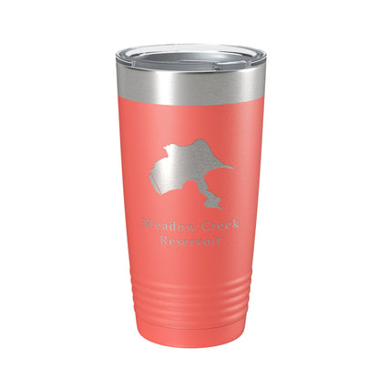 Meadow Creek Reservoir Tumbler Lake Map Travel Mug Insulated Laser Engraved Coffee Cup Colorado 20 oz-20