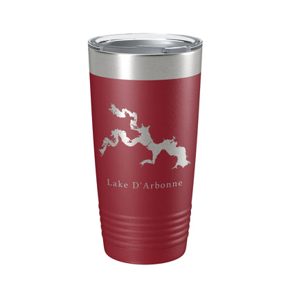 Lake D'Arbonne Map Tumbler Travel Mug Insulated Laser Engraved Coffee Cup Louisiana 20 oz-18
