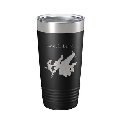 Leech Lake Map Tumbler Travel Mug Insulated Laser Engraved Coffee Cup Minnesota 20 oz-0