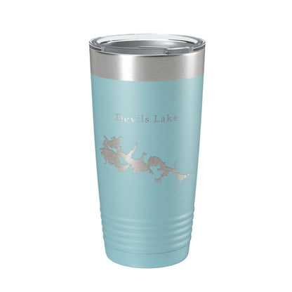 Devils Lake Map Tumbler Travel Mug Insulated Laser Engraved Coffee Cup North Dakota 20 oz-13