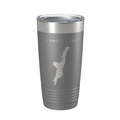 Wonder Lake Map Tumbler Travel Mug Insulated Laser Engraved Coffee Cup Illinois 20 oz-16