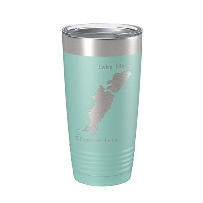Lakes Mary & Elizabeth Map Tumbler Travel Mug Insulated Laser Engraved Coffee Cup Illinois Wisconsin 20 oz-12