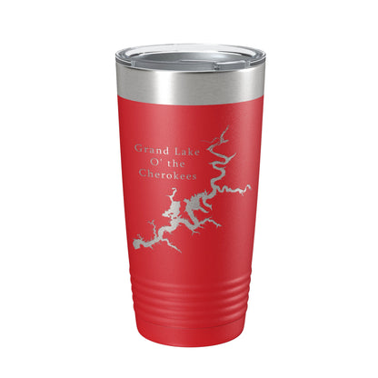 Grand Lake O' the Cherokees Map Tumbler Travel Mug Insulated Laser Engraved Coffee Cup Oklahoma 20 oz-10