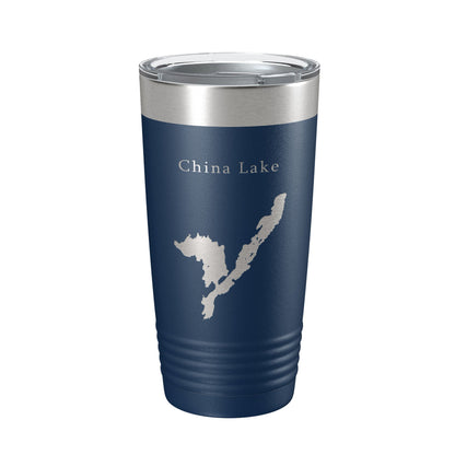 China Lake Map Tumbler Travel Mug Insulated Laser Engraved Coffee Cup Maine 20 oz-8