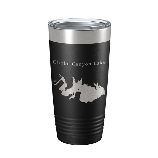 Choke Canyon Lake Map Tumbler Travel Mug Insulated Laser Engraved Coffee Cup Texas 20 oz-0