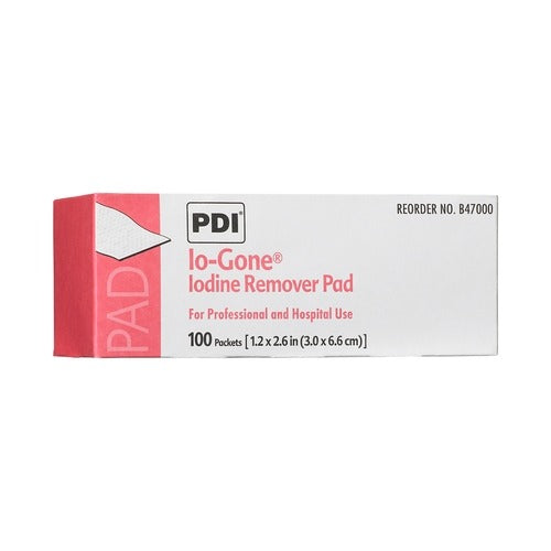 PDI Iodine Removal Wipe Io-Gone® Individual Packet Isopropyl Alcohol / Sodium Thiosulfate Alcohol Scent 100 Count, 100/BX, 1000/CS