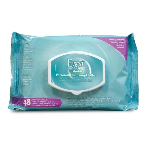 Nice Pak Flushable Adult Wipe 5 3/8in x 6 /4in Tub