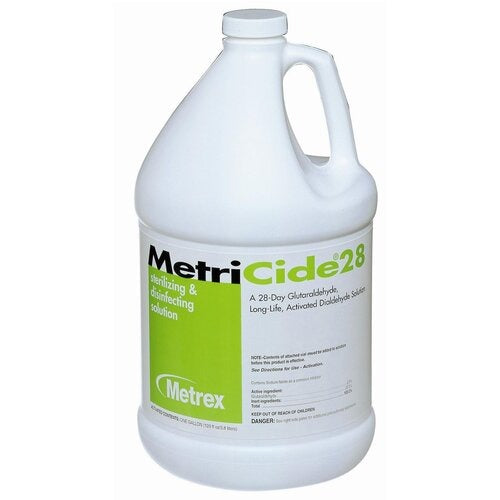 Metrex Research MetriCide™ 28 Glutaraldehyde High-Level Disinfectant, Activation Required, Liquid, 1 gal. Jug, Reusable, 4EA/CS