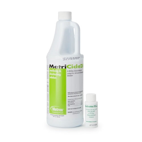 Metrex Research Glutaraldehyde High-Level Disinfectant MetriCide 28 Activation Required Liquid 32 oz. Bottle Max 28 Day Reuse, 16 EA/CS