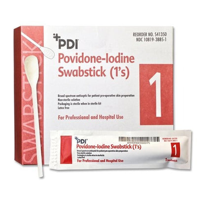 PDI Impregnated Swabstick PDI 10% Strength Povidone-Iodine Individual Packet NonSterile, 1EA, 50EA/BX, 500 EA/CS