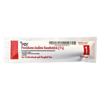 PDI Impregnated Swabstick PDI 10% Strength Povidone-Iodine Individual Packet NonSterile, 1EA, 50EA/BX, 500 EA/CS