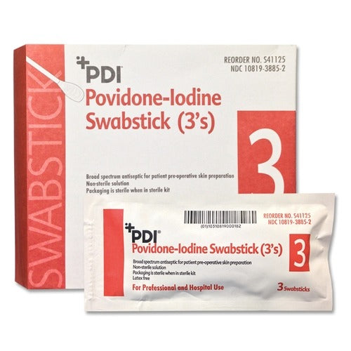 PDI Swabstick PDI Cotton Tip Wood Shaft 4", 3EA/PK, 25PK/BX, 750 EA/CS