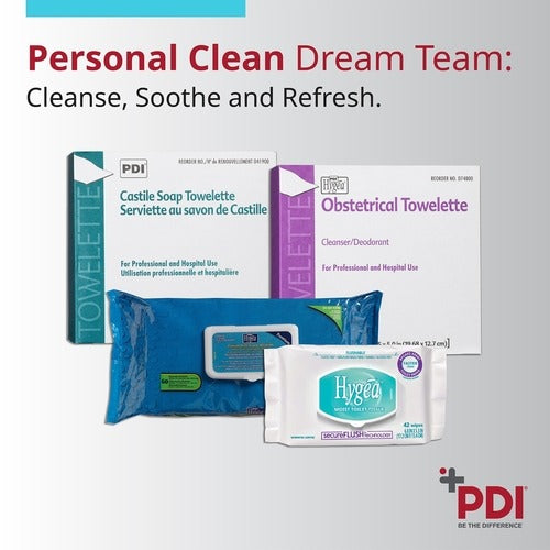 PDI Personal Wipe PDI Individual Packet Coconut Oil-Based Soap Solution, 100 EA/BX, 1000 EA/CS