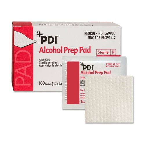 PDI Alcohol Prep Pad PDI Isopropyl Alcohol, 70% Individual Packet Large Sterile, 100 EA/BX, 1000 EA/CS