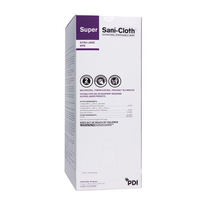 PDI Surface Disinfectant Super Sani-Cloth Wipe Packet, 50/BX, 150 EA/CS