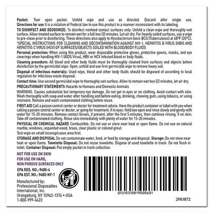 PDI Surface Disinfectant Super Sani-Cloth Wipe Packet, 50/BX, 150 EA/CS