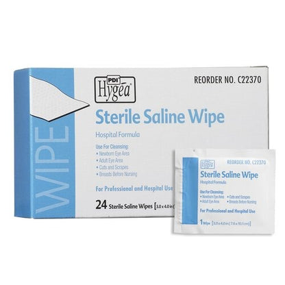 PDI Saline Wipe Hygea® Individual Packet Saline 24 per Pack Unscented, 24EA/BX, 24BX/CS