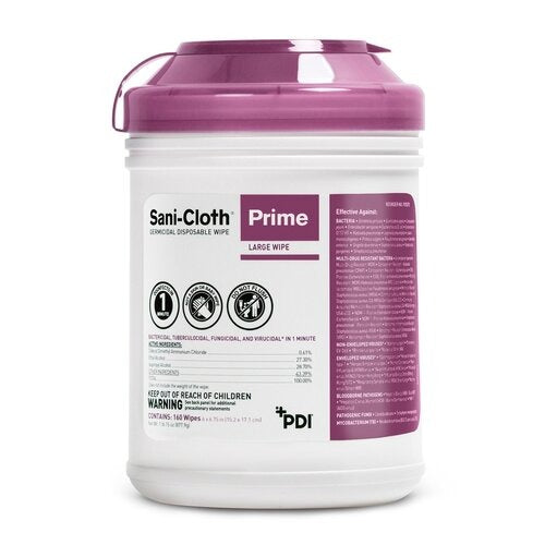 PDI Sani-Cloth® Prime Germicidal Disposable Wipes, 160 EA/CN, 12 CN/CS