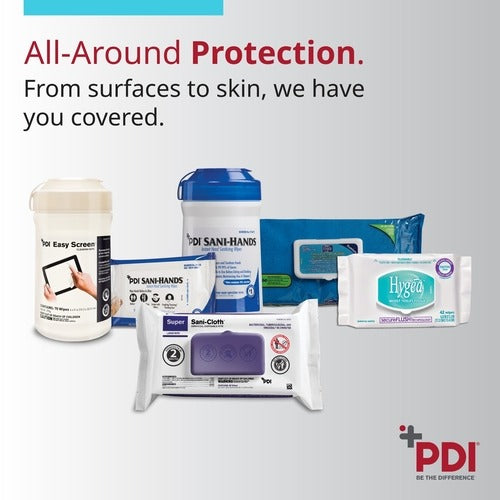 PDI Antimicrobial Alcohol Gel Hand Wipes Sani-Hands® ALC 6 X 7 1/2 Inch Unscented Canister, 135EA/CN 12CN/CS