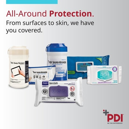 PDI Antimicrobial Alcohol Gel Hand Wipes Sani-Hands® ALC 6 X 7 1/2 Inch Unscented Canister, 135EA/CN 12CN/CS
