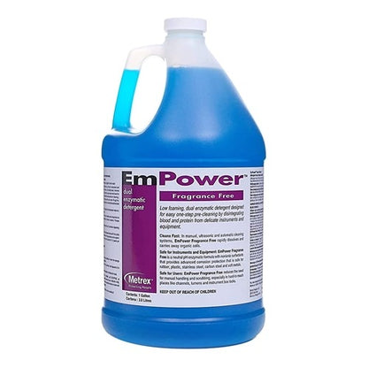 Metrex Research Dual Enzymatic Instrument Detergent EmPower Fragrance Free Liquid Concentrate 1 gal. Jug Unscented, 1/GL, 4/CS